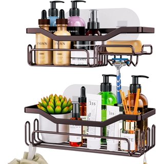 ACMETOP Adhesive Shower Caddy 3-Pack Shower Organizer No Drilling Shower  Shelves with 3 Hooks & Soap Holder, Rustproof SUS304 Stainless Steel  Bathroom