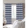 thumbnail image 3 of Abstract Stripe Blackout Curtains for Bedroom Living Room, Classic Navy Blue Point Lines 54 In Long Thermal Insulated Room Darkening Drapes Grommet Window Treatments, 42 x 54 In, 3 of 9