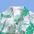 thumbnail image 4 of CAICJ98 Boys Hawaiian Outfits Short Sleeve Beach Button-Down Shirt and Shorts Set Kids Toddler Summer Clothes (Green,7-9 Years), 4 of 7
