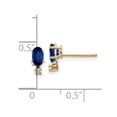 thumbnail image 3 of 14k Diamond & Sapphire Birthstone Earrings in 14k Yellow Gold, 3 of 3