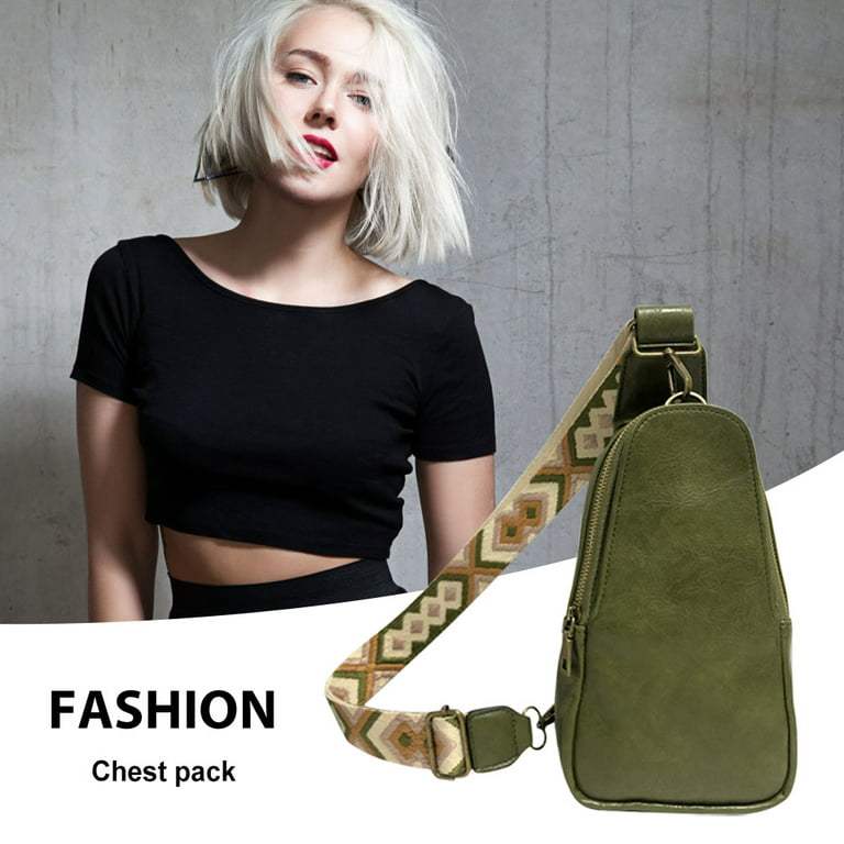 Women's Boho Sling Bag Chest Bag for Women, Green