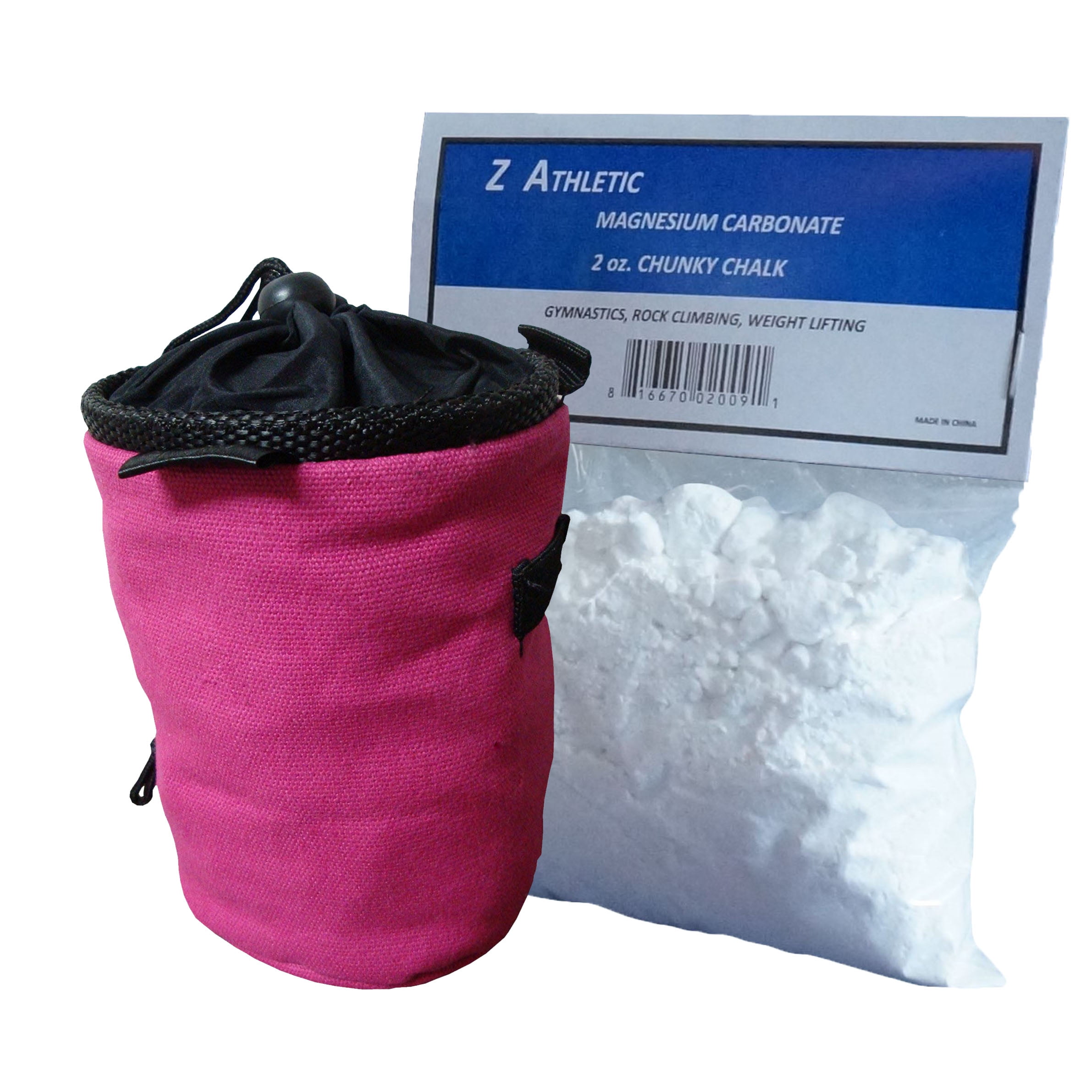 Z Athletic Chalk & Bag Combo for Gymnastics, Climbing, and Weight