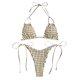 thumbnail image 1 of Bikini ZAFUL Triangle para mujer Halter, 2 piezas, amarillo, geométrico, 1 of 5