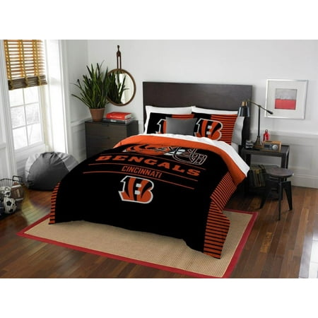 Sam Football - Cincinnati Bengals COMBO 5 Pc FULL / QUEEN Size Comforter Set Includes: Comforter, 2 Pillow Shams & 2 Pillowcases -NFL Football Bedding Accessories