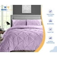 thumbnail image 3 of HNB Store 3pc Duvet Cover Set | 1000 TC Egyptian Cotton | Oversized Queen Size Duvet Cover with 2 Pillowcases | Lilac | Pinch, 3 of 8