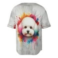 thumbnail image 2 of Watercolor Drip Bichon Frise Pop Art Colorful Portrait Artwork All Over Print 3D Baseball Shirt Bichons Dog Lovers Gifts Idea Softball Sport - 01009, 2 of 6