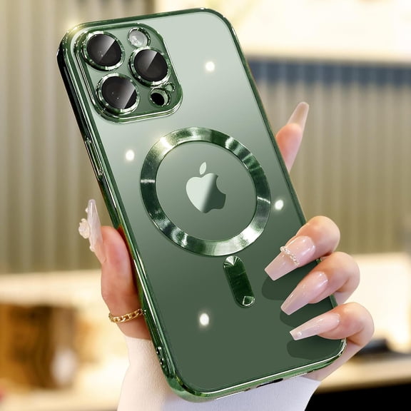 Magnetic Case for iPhone 15 Case Slim [Compatible with Magsafe] [Not Yellowing] Slim for iPhone 15 Case Green