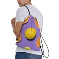 thumbnail image 3 of Kdxio Yellow Lemon And Orange Print Drawstring Backpack Bag,Waterproof Draw String Back Sack, Gym Drawstring Bags Swim Bag For Unisex, 3 of 9