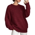 thumbnail image 2 of Suéter PRETTYGARDEN Rojo Vino Tejido Grueso Oversized XL, 2 of 5