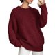 thumbnail image 2 of Suéter PRETTYGARDEN Rojo Vino Tejido Grueso Oversized XL, 2 of 5