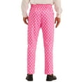 thumbnail image 3 of INSPIRE CHIC Polka Dots Dress Pants for Men's Flat Front Printed Trousers 34 Pink, 3 of 4