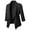 Black, variant on Women's Open-Front Waterfall Blazer, Ruched 3/4 Sleeve Lightweight Cardigan Jacket, Solid Color Casual Workwear, 10 Colors, Sizes S-5XL