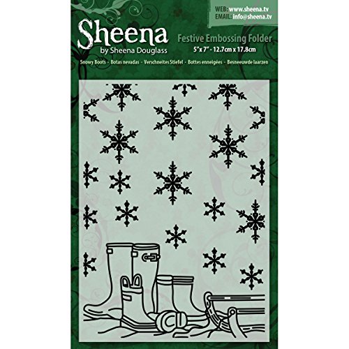 Crafter's Companion Embossing Folders by Sheena Douglass-Snowy Boots, 5 by 7-Inch
