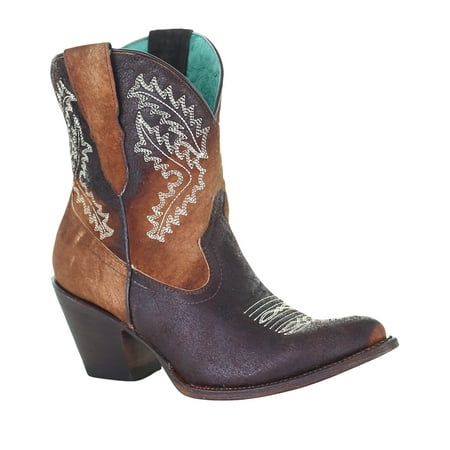 

Corral Women s Embroidered Western Booties Round Toe - E1651 9 M US