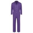 thumbnail image 3 of Jowowha Men's One Piece Work Overalls Lightweight Mechanics Workwear Button Up Long Sleeves Jumpsuit Purple M, 3 of 5