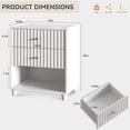 thumbnail image 2 of ZOSQUARE Modern Nightstand, White Fluted Bedside Table with 2 Drawers and Open Shelf, End Tables with Gold Knobs for Bedroom, Living Room, 2 of 6