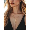 thumbnail image 5 of FindChic Big Initial Necklace for Women Men 14K Gold Plated Cubic Zirconia Letter Q Pendants Jewelry Gifts for Birthday Christmas, 5 of 9