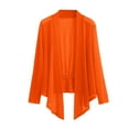 thumbnail image 2 of Jackets For Women Long Sleeve Ice Silk Knit V Neck Cardigan with Skirt, Orange , Size XL-7XL, 2 of 5