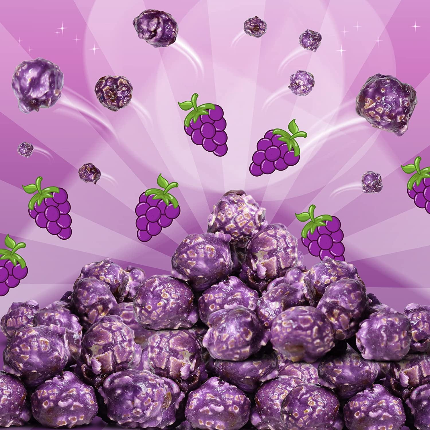 Gourmet Purple Grape Flavored Popcorn by It's Delish, 2 lbs Bulk Bag  Air Popped Pop Corn Snack - Fruity Purple Themed Candy Confetti  Birthday Party, Events  Gluten Free, Vegan, Kosher