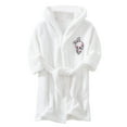 thumbnail image 1 of PMVFHDE Pyjama Mignon pour Enfants à Manches Longues en Flanelle Dessin Animé à Capuche avec Poches Peignoir Chaud Pyjama Tenue d'Intérieur Peignoir Blanc, 3-4 Ans, 1 of 3