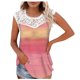 thumbnail image 1 of Camiseta sin mangas de encaje con estampado de mujer Camiseta sin mangas de empalme de cuello redondo Camiseta ligera y cómoda delgada OAVQHLG3B Store lin121212, 1 of 5