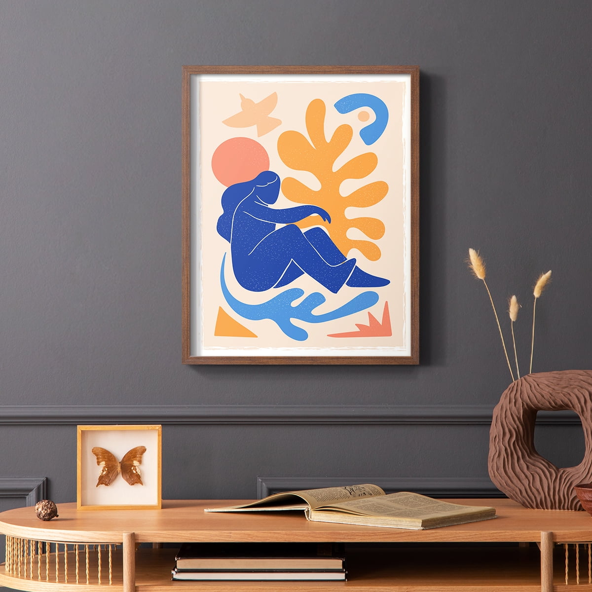 Matisse CCCLXII in Brown Solid Wood 22 x 28 Framed Print