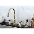 thumbnail image 1 of Kingston Brass Governor 8" Deck Mount Kitchen Faucet with Brass Sprayer, 1 of 3