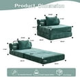 thumbnail image 6 of CQSXDA Compression Floor Sofa Bed in Soft Chenille Fabric, No Assembly Required, Perfect for Bedrooms，Dark Green, 6 of 7