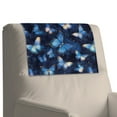 thumbnail image 4 of COEQINE Recliner Headrest Covers PU Leather Headrest Protector with Hook and Loop Straps, Universal Head Rest Covers for Recliner Office Chair Home Decor, 17x27 Inch, Blue Butterfly, 4 of 7