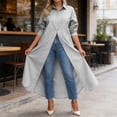 thumbnail image 2 of LIUJUNSHOP Women's Long Sleeve Button Down Shirt Dress Spring Casual Maxi Dresses Loose Fit Blouse Dress with Pockets, 2 of 8