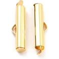 thumbnail image 5 of 10Pcs 304 Stainless Steel Slide On End Clasp Tube Buckle Clasps 18K Gold Plated Slider End Caps Clasps Jewelry Accessories Findings, 5 of 9