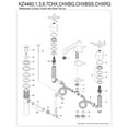 thumbnail image 3 of Kingston Brass KZ4461CHX  Widespread Bathroom Faucet with Brass Pop-Up, Polished Chrome, 3 of 4