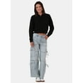 thumbnail image 2 of No Boundaries Bow Cargo Jeans, 30.5” Inseam, Women's and Women's Plus, 2 of 5