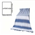 thumbnail image 3 of WIZUTIZ Boho Striped Beach Towel with Tassels, Soft Absorbent Wrap Travel Towel,for Pool Camping Picnic Gym and Bath, Outdoor Summer Essentials and Home Comfort,39.4*70.9in,Navy, 3 of 7