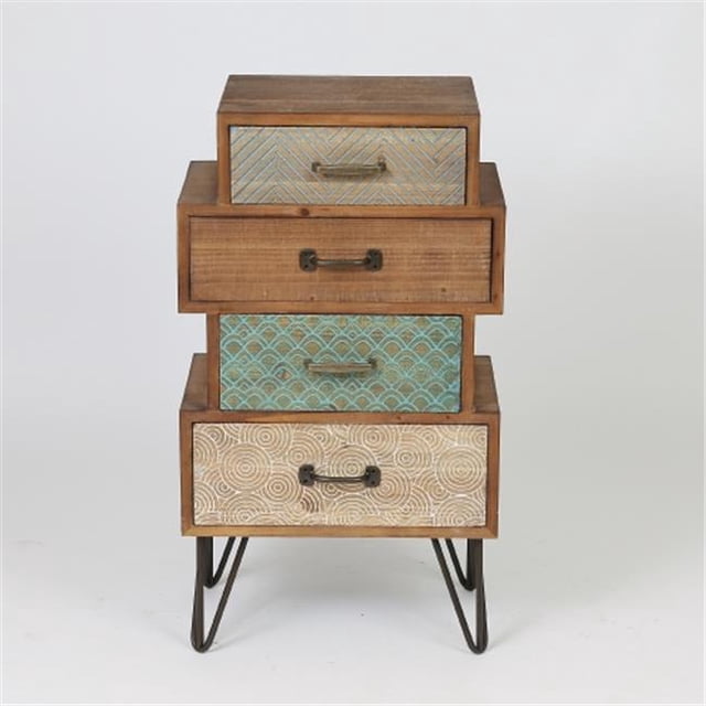 4-Drawer 33.5 H x 18.9 W in. Wood Accent Chest