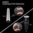 thumbnail image 3 of 2PCS Manicura de uñas postizas - Uñas de mezclilla francesas alargadas 240 piezas (color natural) MFZFUKR  CPB-DE-LYY294-2, 3 of 5