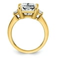 thumbnail image 2 of 14K Yellow Gold Ring Band Moissanite Octagon Emerald White Baguette, 2 of 7