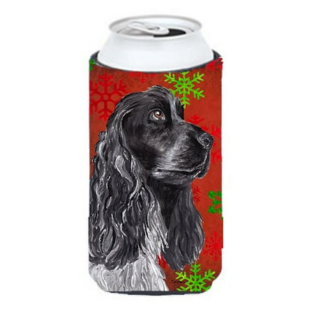 

Cocker Spaniel Red Snowflake Christmas Tall Boy bottle sleeve Hugger 22 to 24 oz.