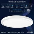 thumbnail image 7 of Luxrite 19 Inch LED Flush Mount Ceiling Light Fixture, 35W, 2200LM, 5CCT 2700K-5000K, CRI 90, Dimmable, Wet Rated, ETL, 7 of 7