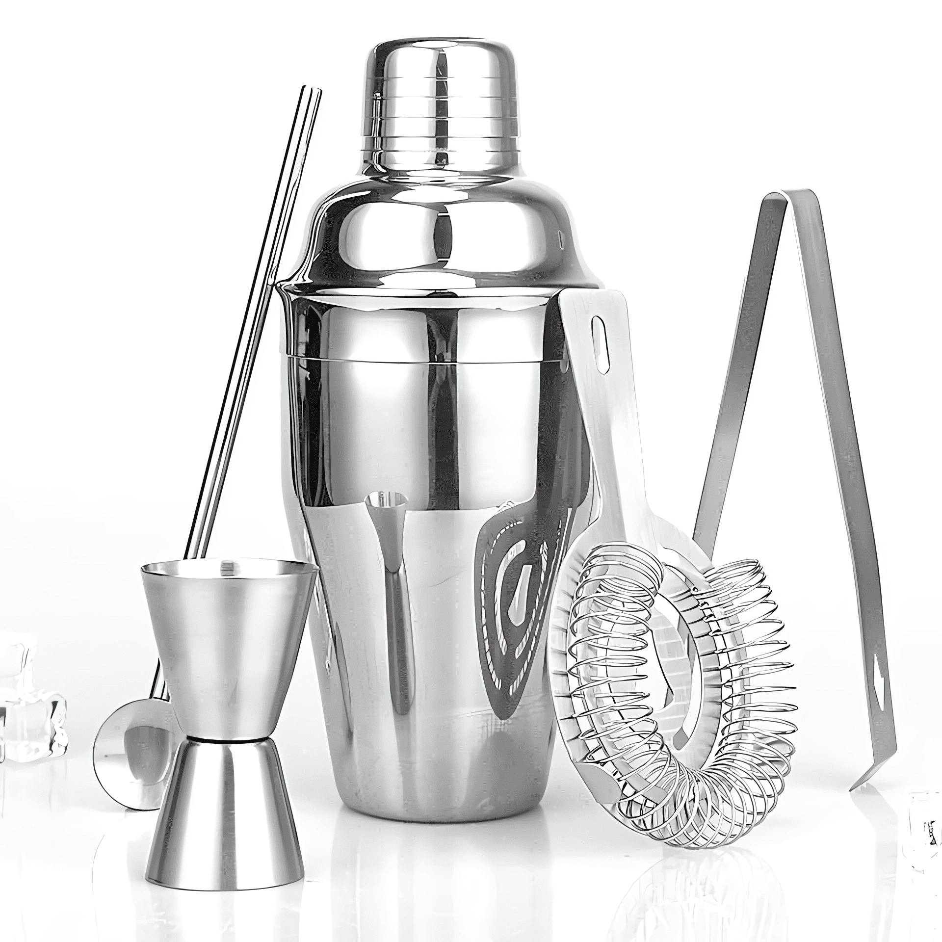Professional Grade Stainless Steel Martini Cocktail Shaker and Strainer Kit Set 26 Ounce(750ml