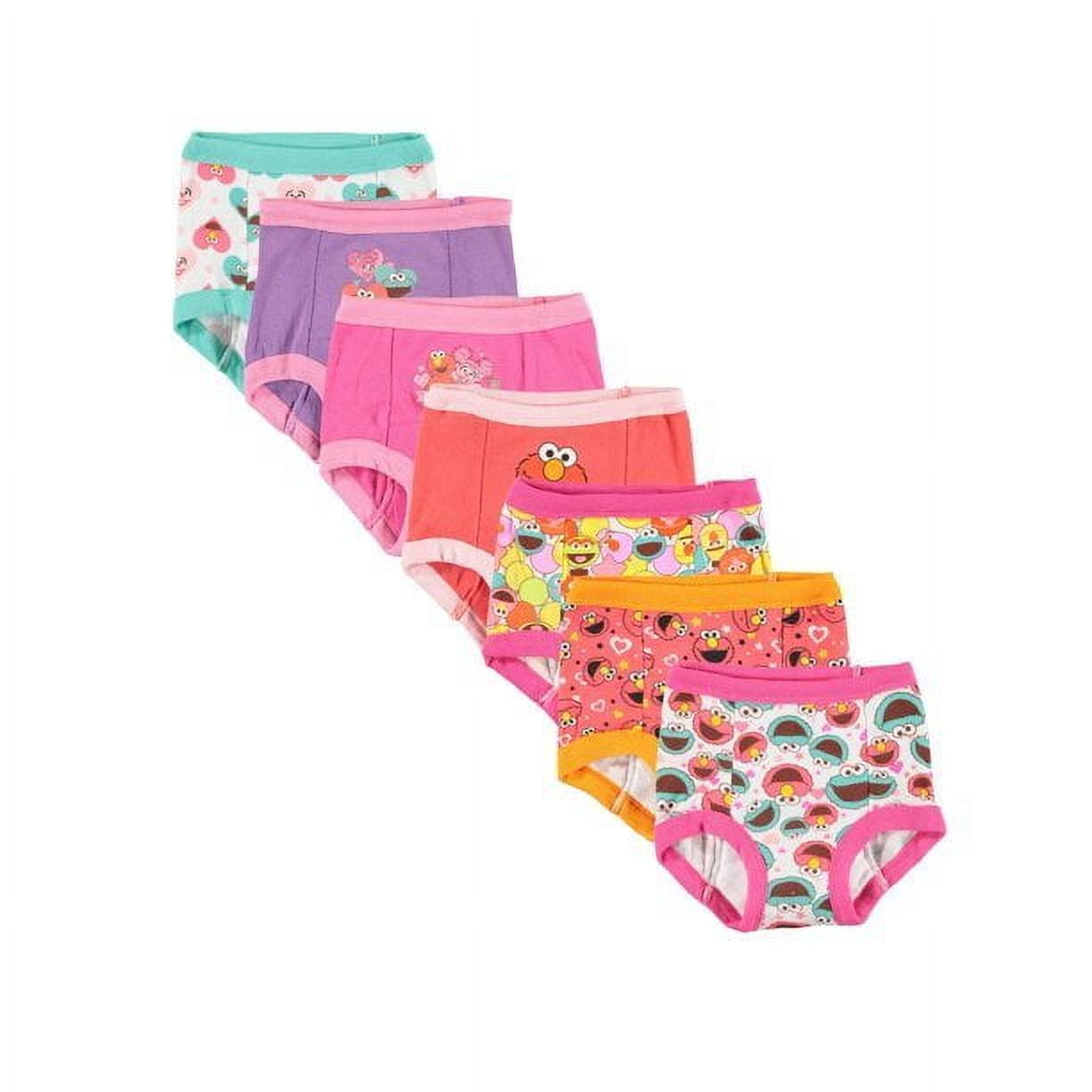Sesame Street Toddler Girl's 7-Pack Elastic Waist Band Training Pants, Multicolor