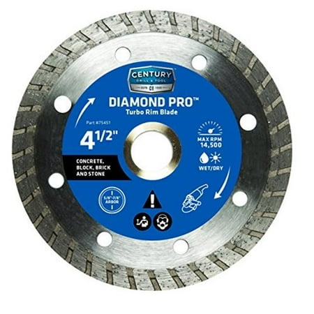

Century Drill & Tool 75451 4-12 in. Diamond Turbo Rim Saw Blade