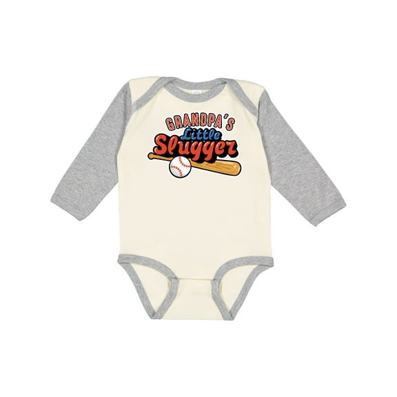 Inktastic Grandpa's Little Slugger Boys or Girls Long Sleeve Baby Bodysuit