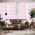 thumbnail image 2 of Ambesonne Abstract Window Curtains, Pastel Geometric Ovals, Each 28" W x 63" L, Magenta Pale Pink, 2 of 5