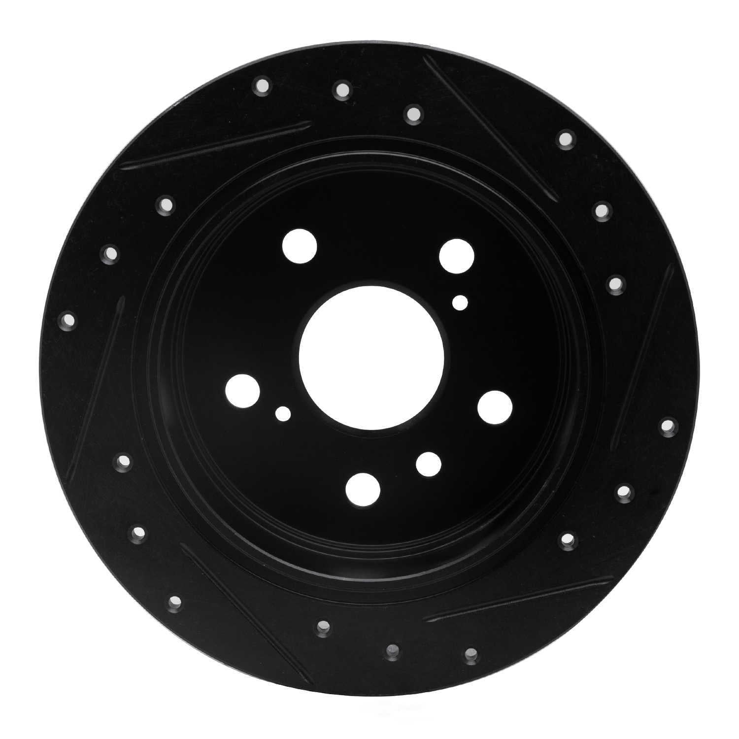 Dynamic Friction Company 633-76076L DFC Brake Rotor - Drilled And Slotted - Black