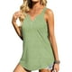 thumbnail image 2 of Gibobby Camisola informal de verano para mujer, camiseta sin mangas de Color liso con cuello de y botones(Verde,XG), 2 of 5