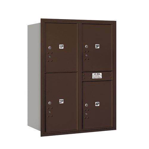 Salsbury Industries Recessed Private Aluminum 5 Unit 4c Horizontal Parcel Locker Walmart Com Walmart Com