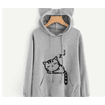 thumbnail image 2 of FAROOT Women's Long Sleeve Printed Top, Cartoon Pattern Hoodie with Pocket, 2 of 3