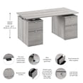 thumbnail image 4 of Scranton & Co Engineered Wood 60W Standing Desk with Drawers in Platinum Gray, 4 of 8