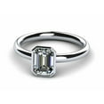 thumbnail image 2 of HeartsAndYou 1ct Engagement Ring for Women Emerald Cut Moissanite Bezel Set Solitaire 18k White Gold Over Silver, 2 of 9